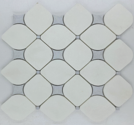 Thassos & Blue Celeste Marble Mosaic Tile
