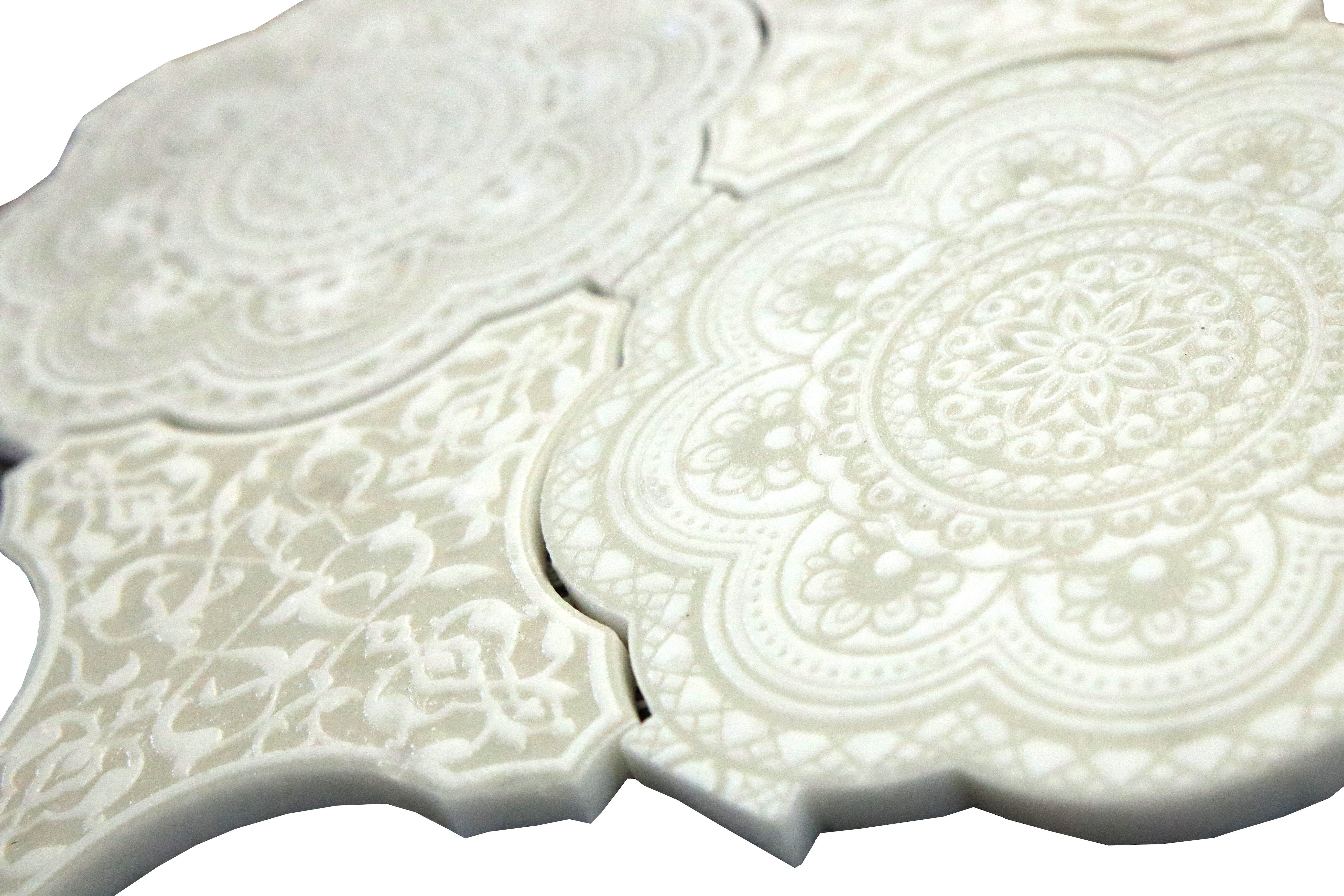 Marakkesh White Marble Waterjet Mosaic Tile