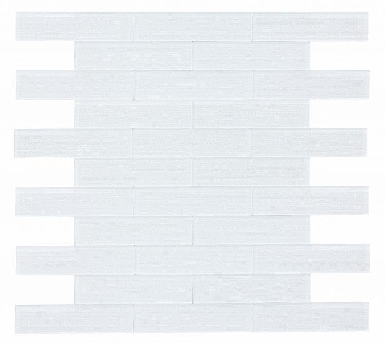 Amazon Sparkle 3 x 12 White Textured Glass Tile